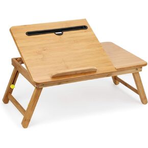 Lap Desk Bamboo Bed Tray Table Fits up to 17.7 Inch Foldable Laptop Desk for Breakfast Homework Study Reading Eating Food Tray Table