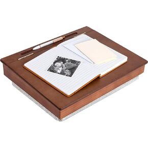 LAPGEAR Schoolhouse Lap Desk with Storage Compartments - Acacia Wood - Java - Style No. 45072