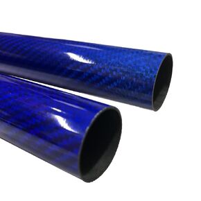 KARBXON - Carbon Fiber Tube - Blue - 14mm X 12mm X 1000mm - Hollow Carbon Fiber rods - Glossy Carbon Tubes - Pure Carbon Fibre Tubes - Lightweight High Strength Carbon Fiber Shaft - 39.4 in x .55 in