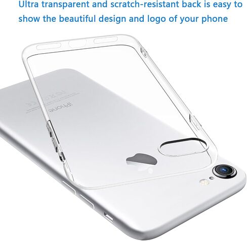 GROZHJAL for iPhone SE Case 2022/3rd/2020/2nd gen,iPhone 8/7 case, Non-Yellowing Shockproof Phone Bumper Cover, Anti-Scratch Clear Back(Clear, iPhone se 2022/2020 iPhone 8/iPhone 7) in Saudi Arabia
