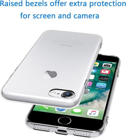GROZHJAL for iPhone SE Case 2022/3rd/2020/2nd gen,iPhone 8/7 case, Non-Yellowing Shockproof Phone Bumper Cover, Anti-Scratch Clear Back(Clear, iPhone se 2022/2020 iPhone 8/iPhone 7) in Saudi Arabia