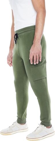 Men's 3-Pack Fleece Athletic Workout Jogger Sweatpants with Cargo Pockets and Drawstring. Available in S to 3XL in Saudi Arabia