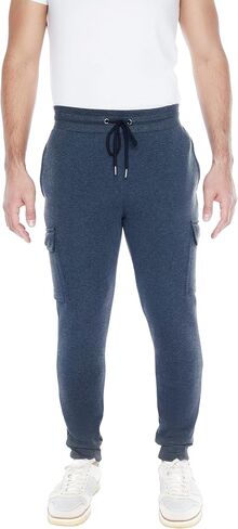 Men's 3-Pack Fleece Athletic Workout Jogger Sweatpants with Cargo Pockets and Drawstring. Available in S to 3XL in Saudi Arabia