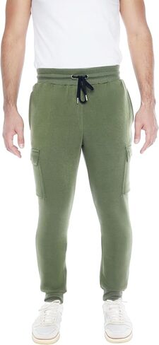Men's 3-Pack Fleece Athletic Workout Jogger Sweatpants with Cargo Pockets and Drawstring. Available in S to 3XL in Saudi Arabia