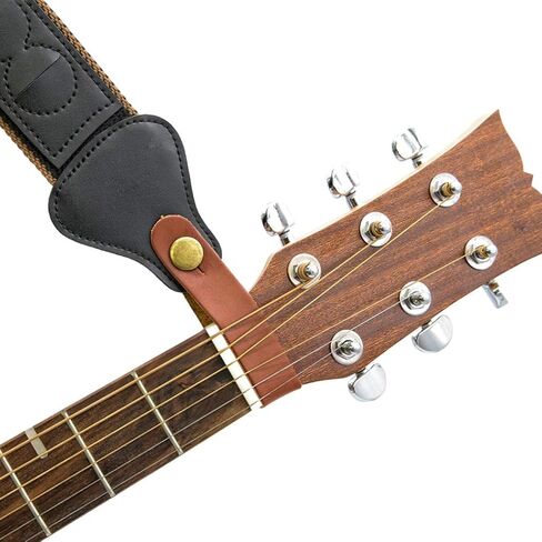 Sound harbor Guitar Headstock Adapter Straps Tie 6pcs Brown Guitar Neck Strap Leather Headstock Strap Lock in Saudi Arabia