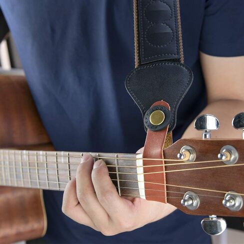 Sound harbor Guitar Headstock Adapter Straps Tie 6pcs Brown Guitar Neck Strap Leather Headstock Strap Lock in Saudi Arabia