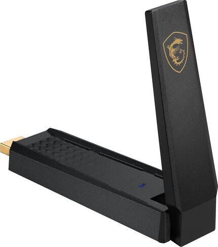 محول USB MSI AXE5400 WiFi 6E - شبكة WLAN تصل إلى 5400 ميجابت في الثانية (6 جيجا هرتز، 5 جيجا هرتز، 2.4 جيجا هرتز لاسلكي)، USB 3.2 Gen 1، MU-MIMO، 2X هوائيات ثلاثية الموجات عالية الكسب، Beamforming، WPA3 - حامل متضمن in Saudi Arabia