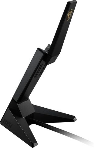 محول USB MSI AXE5400 WiFi 6E - شبكة WLAN تصل إلى 5400 ميجابت في الثانية (6 جيجا هرتز، 5 جيجا هرتز، 2.4 جيجا هرتز لاسلكي)، USB 3.2 Gen 1، MU-MIMO، 2X هوائيات ثلاثية الموجات عالية الكسب، Beamforming، WPA3 - حامل متضمن in Saudi Arabia