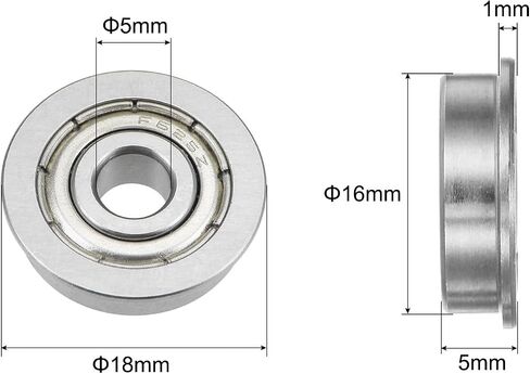 uxcell F683ZZ Flanged Ball Bearing 3x7x3mm Double Shielded Chrome Steel Flange Bearings, 20pcs in Saudi Arabia