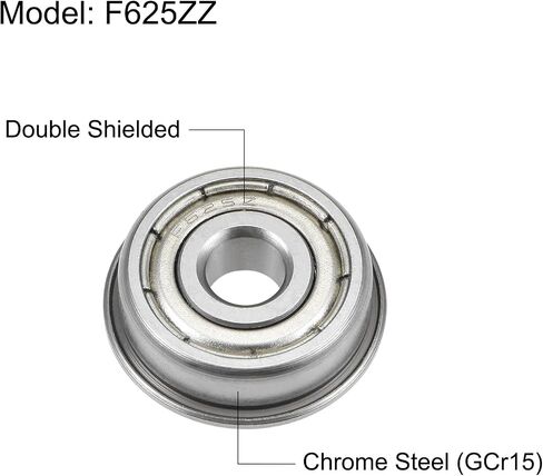 uxcell F683ZZ Flanged Ball Bearing 3x7x3mm Double Shielded Chrome Steel Flange Bearings, 20pcs in Saudi Arabia