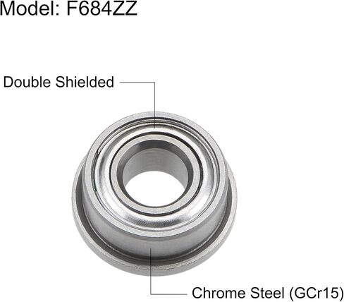 uxcell F683ZZ Flanged Ball Bearing 3x7x3mm Double Shielded Chrome Steel Flange Bearings, 20pcs in Saudi Arabia