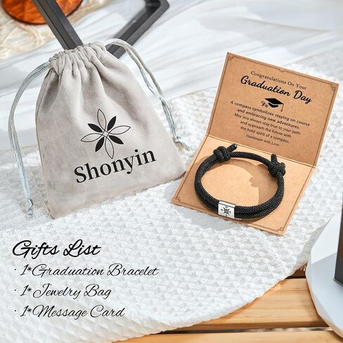 Shonyin Graduation Bracelet for Her Him Girls Boys - 5th 8th Grad Middle School College Graduation Gifts for Sister Friend Daughter Granddaughter Niece in Kuwait