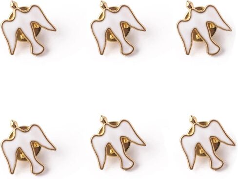 Luomu 6 مجموعات دبوس حمامة السلام طية صدر السترة هدايا المناولة الأولى الكاثوليكية 3/4 بوصة دبوس الصدر للفتيات الصبي وزير الإفخارستيا in Kuwait