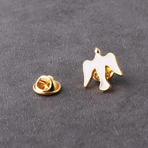 Luomu 6 مجموعات دبوس حمامة السلام طية صدر السترة هدايا المناولة الأولى الكاثوليكية 3/4 بوصة دبوس الصدر للفتيات الصبي وزير الإفخارستيا in Kuwait