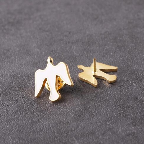 Luomu 6 مجموعات دبوس حمامة السلام طية صدر السترة هدايا المناولة الأولى الكاثوليكية 3/4 بوصة دبوس الصدر للفتيات الصبي وزير الإفخارستيا in Kuwait