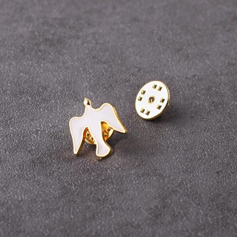 Luomu 6 مجموعات دبوس حمامة السلام طية صدر السترة هدايا المناولة الأولى الكاثوليكية 3/4 بوصة دبوس الصدر للفتيات الصبي وزير الإفخارستيا in Kuwait