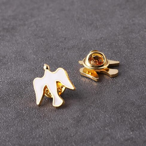 Luomu 6 مجموعات دبوس حمامة السلام طية صدر السترة هدايا المناولة الأولى الكاثوليكية 3/4 بوصة دبوس الصدر للفتيات الصبي وزير الإفخارستيا in Kuwait