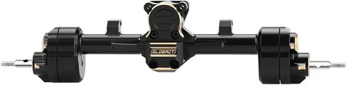 GLOBACT لـ 1/24 محور SCX24 المحور الخلفي النحاسي الكامل لمحور بوابة LCG مع تروس فولاذية وعمود القيادة ملحقات ترقية السيارة الزاحفة RC (أسود) in Saudi Arabia