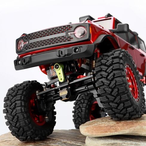 GLOBACT لـ 1/24 محور SCX24 المحور الخلفي النحاسي الكامل لمحور بوابة LCG مع تروس فولاذية وعمود القيادة ملحقات ترقية السيارة الزاحفة RC (أسود) in Saudi Arabia