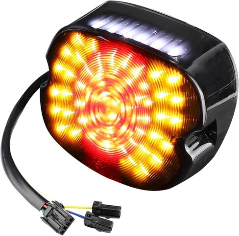 Motorcycle Led Tail Light LED Brake Turn Signal Rear Light Low Profile Taillights Compatible with Dyna Sportster 883 1200 Road King (Smoked) in Saudi Arabia