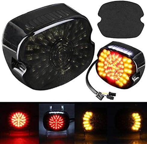 Motorcycle Led Tail Light LED Brake Turn Signal Rear Light Low Profile Taillights Compatible with Dyna Sportster 883 1200 Road King (Smoked) in Saudi Arabia