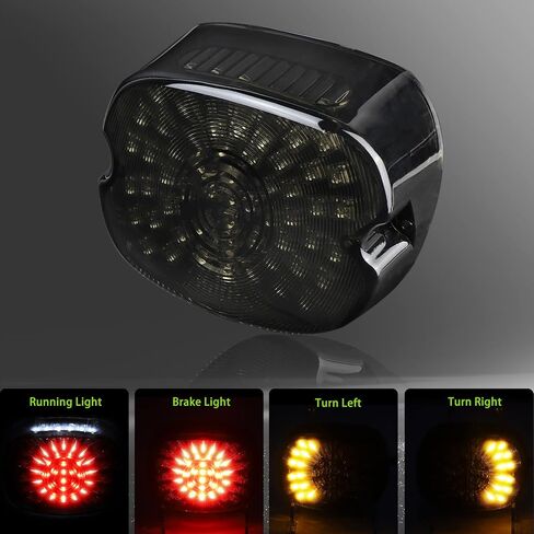 Motorcycle Led Tail Light LED Brake Turn Signal Rear Light Low Profile Taillights Compatible with Dyna Sportster 883 1200 Road King (Smoked) in Saudi Arabia