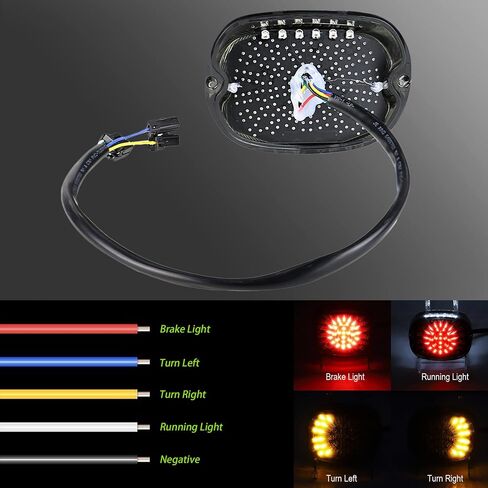 Motorcycle Led Tail Light LED Brake Turn Signal Rear Light Low Profile Taillights Compatible with Dyna Sportster 883 1200 Road King (Smoked) in Saudi Arabia