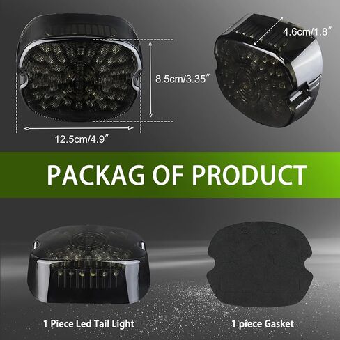 Motorcycle Led Tail Light LED Brake Turn Signal Rear Light Low Profile Taillights Compatible with Dyna Sportster 883 1200 Road King (Smoked) in Saudi Arabia