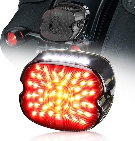 Motorcycle Led Tail Light LED Brake Turn Signal Rear Light Low Profile Taillights Compatible with Dyna Sportster 883 1200 Road King (Smoked) in Saudi Arabia