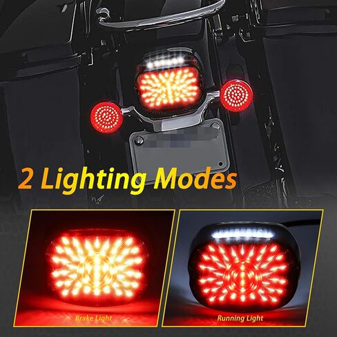 Motorcycle Led Tail Light LED Brake Turn Signal Rear Light Low Profile Taillights Compatible with Dyna Sportster 883 1200 Road King (Smoked) in Saudi Arabia