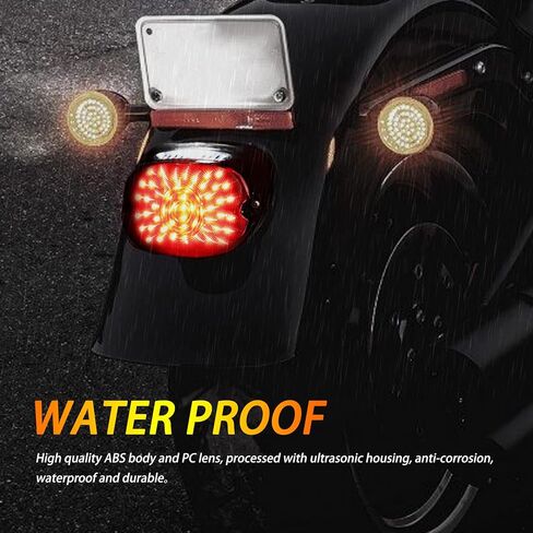 Motorcycle Led Tail Light LED Brake Turn Signal Rear Light Low Profile Taillights Compatible with Dyna Sportster 883 1200 Road King (Smoked) in Saudi Arabia
