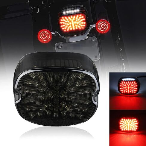 Motorcycle Led Tail Light LED Brake Turn Signal Rear Light Low Profile Taillights Compatible with Dyna Sportster 883 1200 Road King (Smoked) in Saudi Arabia