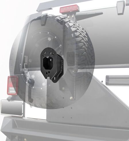 طقم فاصل حامل الإطارات الاحتياطية من WeiSen متوافق مع 1987-2018 Jeep Wrangler JK TJ YJ | إطارات تصل إلى 33 بوصة، باللون الأسود in Saudi Arabia