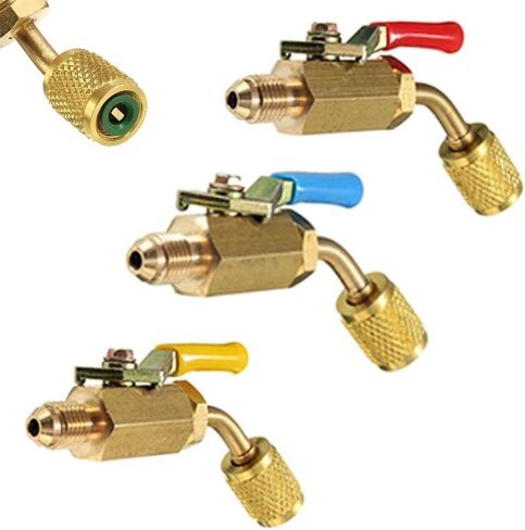 Refrigerant Charging Hose with Ball Valve Apply to R134A R12 R22 R502 R404 Refrigerant Air Conditioning Manifold Gauge 1/4" Thread Hose Set 60" Red/Yellow/Blue (Pack of 3) in Saudi Arabia