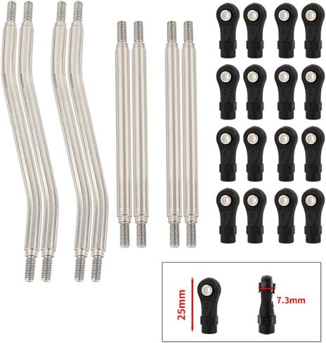 RZXYLRC 8pcs Suspension Steering Linkage Link Rod Set with Ball End for RC Car Crawler Axial Capra 1.9 UTB AXI03004 Replacement Parts in Saudi Arabia
