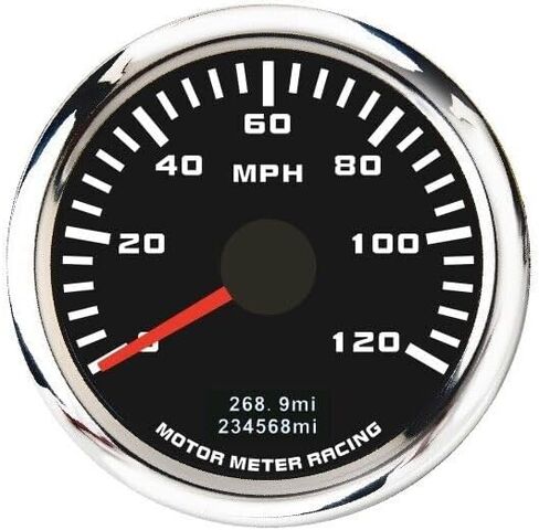 MOTOR METER RACING W Pro Series 52mm 2-1/16" GPS Speedometer Digital Odometer with GPS Sensor 120 MPH Black Dial White LED Waterproof for Car Truck Marine Boat Yacht Motorcycle in Saudi Arabia