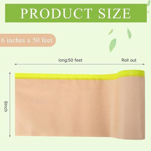 Frienda 12 Rolls Masking Paper Each 50 Feet Tape Paint Masking Paper Rolls Painters Paper Paint Adhesive Protective Paper for Painting Car Automotive Body Protection Wall Covering Skirting(18 Inch) in Saudi Arabia