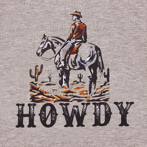 AFUKUIA Toddler Baby Funny Howdy Shirt Kid Boy Western Cowboy Print Short Sleeve T-Shirt Summer Cotton Tee Top in Saudi Arabia