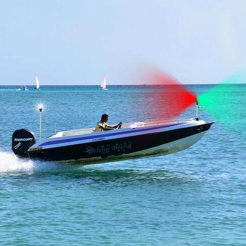 Glooglitter Boat Light Bow and Stern Set Include Bow Light Boat Navigation Light, Stern Light Boat Anchor Light and 2 Pcs 2 Pin Plug in Base (12 In, 24 In), Marine LED Lights for Pontoon and Boat in Saudi Arabia