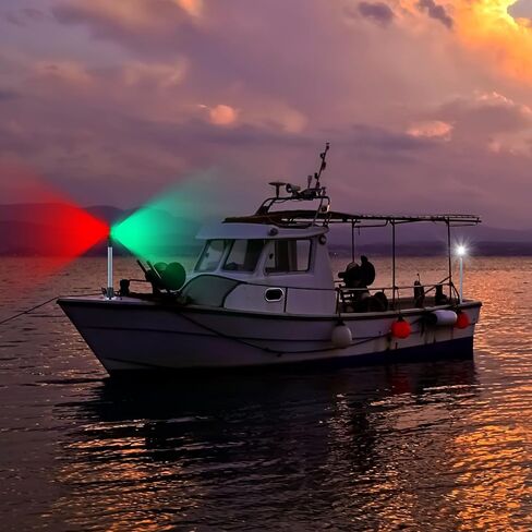 Glooglitter Boat Light Bow and Stern Set Include Bow Light Boat Navigation Light, Stern Light Boat Anchor Light and 2 Pcs 2 Pin Plug in Base (12 In, 24 In), Marine LED Lights for Pontoon and Boat in Saudi Arabia