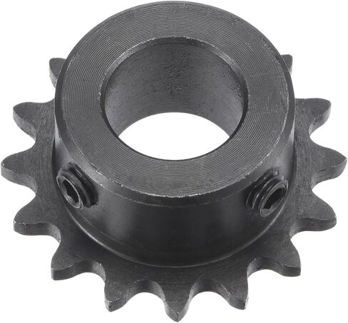 uxcell 16 Tooth Roller Sprocket B Type, 25 Chain, Single Strand 1/4" Pitch, 15mm Bore Black Oxide C45 Carbon Steel with Set Screws for ISO 04C in Saudi Arabia