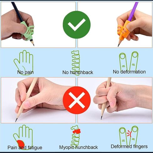 JustBlanks 20 Pcs Pencil Grips for Kids Handwriting - Pencil Holder for Kids, Pencil Grippers Writing Tool, Writing Posture Correction Tools for Toddlers, Preschoolers Special Needs for Classroom in Saudi Arabia