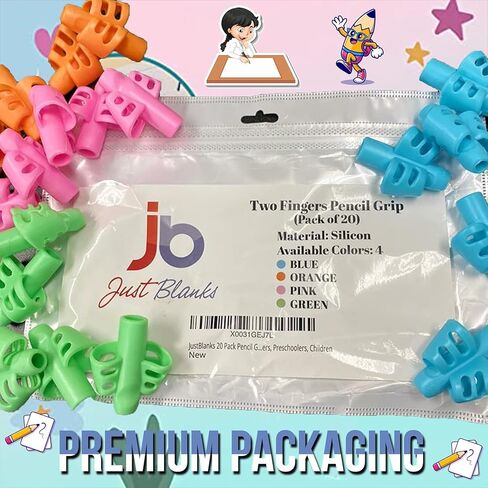 JustBlanks 20 Pcs Pencil Grips for Kids Handwriting - Pencil Holder for Kids, Pencil Grippers Writing Tool, Writing Posture Correction Tools for Toddlers, Preschoolers Special Needs for Classroom in Saudi Arabia