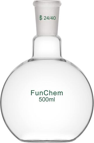 قارورة غليان زجاجية ذات رقبة واحدة ورقبة واحدة من FunChem FBF، قارورة غليان زجاجية ذات مفصل خارجي قياسي 24/40، 250 مل in Saudi Arabia