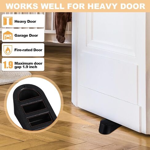 Frienda 16 Pack Large Door Stoppers Heavy Duty Rubber Stopper for Bottom of Door Wedge Stopper for Home Office (Black) in Saudi Arabia