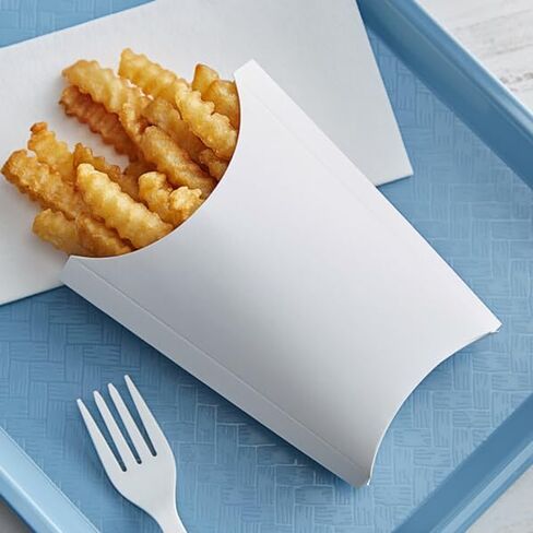 Mr Miracle Greaseproof French Fry Holder - White Disposable Fries Scoop Cup - French Fries Box, 3.5 Ounces, Pack of 50 - Great French Fry Box for Parties, Events, and Takeout in Kuwait
