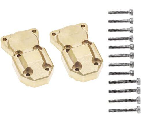 غطاء فرق نحاسي أمامي وخلفي من GTHELE ومفصل توجيه نحاسي لسيارة زاحفة 1/24 محورية SCX24 AXI90081 AXI00001 AXI00002 AXI00005 AXI00006 RC in Kuwait