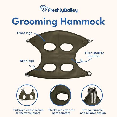 حبال الكلاب من فريشلي بيلي لتقليم الأظافر - أرجوحة معلقة للكلاب والقطط للكلاب والقطط بوزن 11-25 رطل - تقييد قص أظافر الحيوانات الأليفة - مقص أظافر، ومبرد أظافر، ومجموعة مشط للحيوانات الأليفة - صغيرة in Kuwait