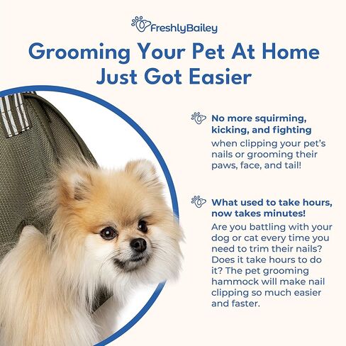 حبال الكلاب من فريشلي بيلي لتقليم الأظافر - أرجوحة معلقة للكلاب والقطط للكلاب والقطط بوزن 11-25 رطل - تقييد قص أظافر الحيوانات الأليفة - مقص أظافر، ومبرد أظافر، ومجموعة مشط للحيوانات الأليفة - صغيرة in Kuwait