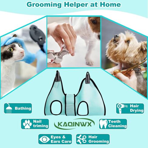 Pet Grooming Hammock with Harness, Nail Clippers, Trimmers, and Comb for Small Dogs (S) in Saudi Arabia